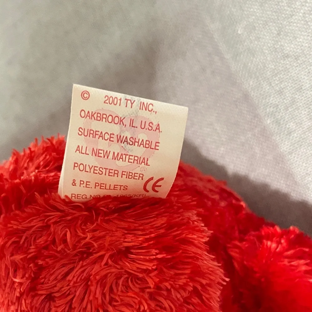 2001 Ty Beanie Baby Cizzle The Vibrant Red Bear Teddy Bear